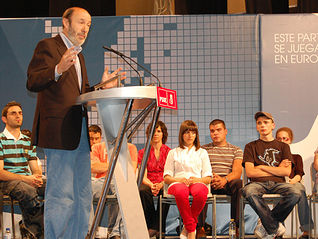 Momento de la intervención de Pérez Rubalcaba.